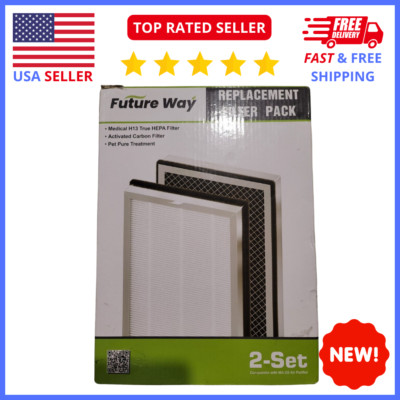 High-Efficiency Future Way MA-25 Replacement Air Purifier Filter-2-Pack