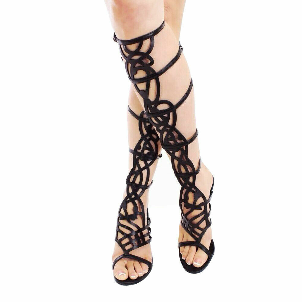 Breckelle's Diva Strappy Knee High Stiletto Heel Gladiator