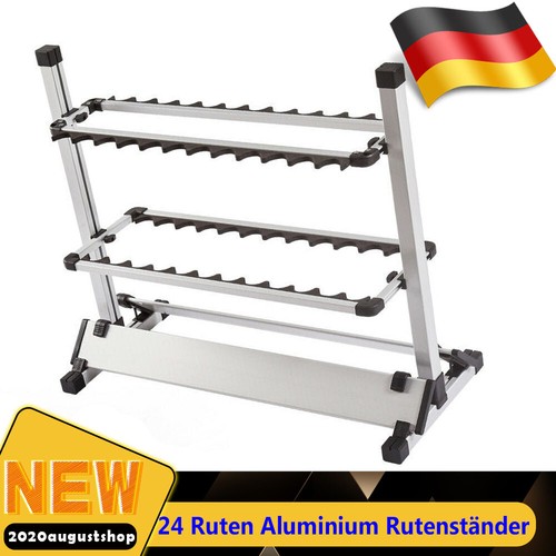 Angelruten Rutenhalter 24 Ruten Aluminium Rutenständer langlebig robust DE