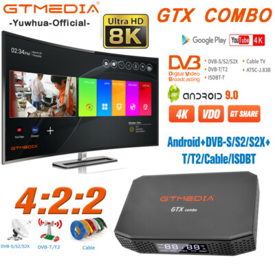 8K DVB S2/T2/ATSC 1.0 FTA Satellite TV Receiver PVR DVR Android Smart TV BOX CI+