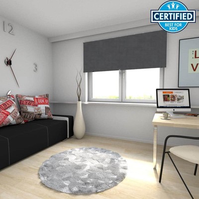 iFit Roller Shade 63''W x 73''L Cut-to-Width Cordless Blackout Polyester Charcoal