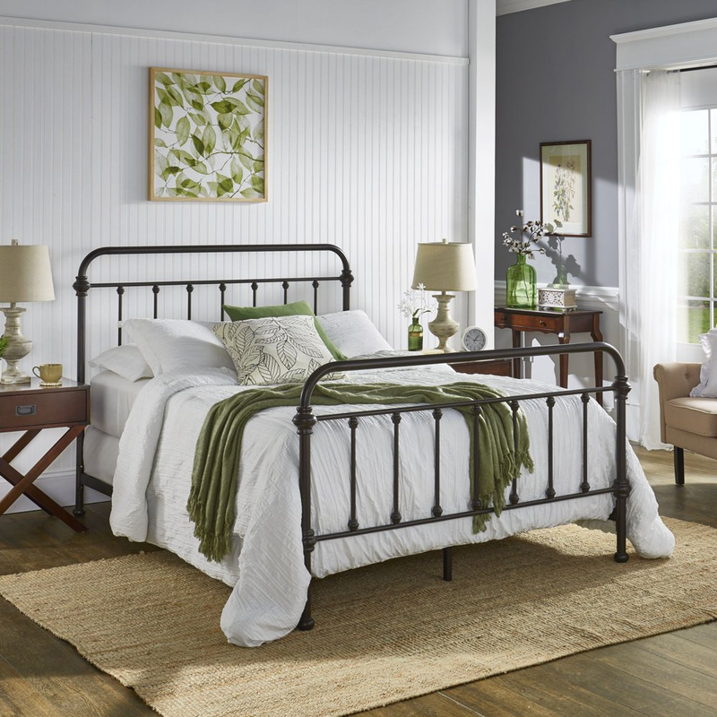 Bedroom Furniture Antique Dark Bronze Headboard Footboard