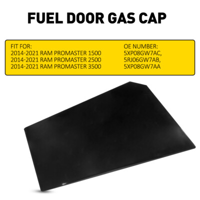 For Ram ProMaster 1500 2500 3500 2014-2022 Gloss Black Fuel Fill Door 5XP08GW7AC