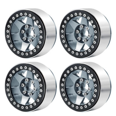 Qmore 1/10 RC Rock Crawler Alloy 2.2'' Beadlock Wheel Rims for Axial SCX10 90048