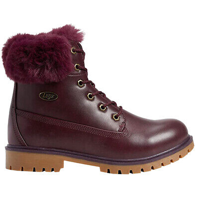 Женские повседневные ботинки Lugz Rucker Hi на шнуровке из искусственного меха коричневого и красного цветов WRUCKHFGV-6022