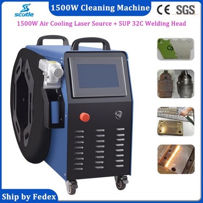 Luftkühlung 1500W Faserlaser Reinigungsmaschine für Fahrzeug Rostfarbe Öl sauber