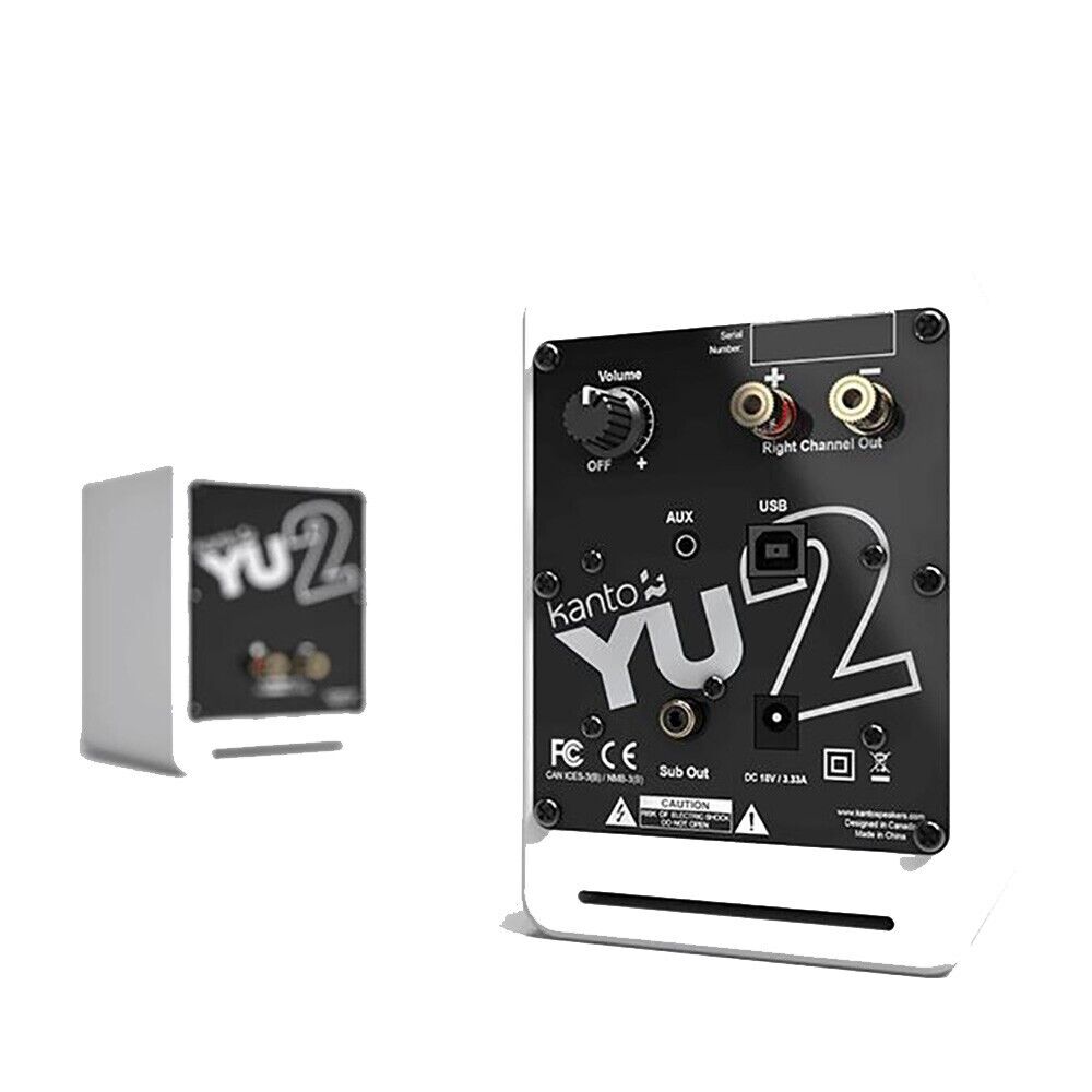 Kanto YU2 PC Gaming Desktop Speakers Built-in USB DAC  -Pair  White *YU2MW