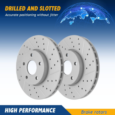 Front Drilled Disc Brake Rotors for 2012 - 2015 2016 2017 2018 Ford C-Max Focus