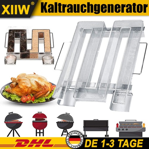 Edelstahl Kaltraucherzeuger Raucherzeuger Sparbrand Räuchern Räucherspirale BBQ