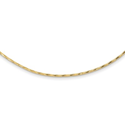 Pre-owned Superdealsforeverything Real 14kt Yellow Polished W/2in. Ext. Round Twisted Omega Necklace; 18 Inch