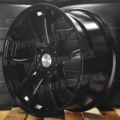 AVID.1 AV-32 18x9.5 5x114.3 +35 OFFSET GLOSS BLACK 10 SPOKE SPORT 4 WHEELS SET