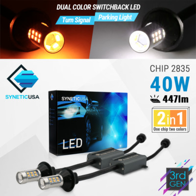 3157 Error Free Type-1 LED Switchback White/Amber for Turn Signal-DRL Bulbs
