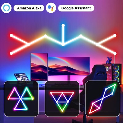 LED Glide Wall Lights Smart RGB Light Bar Multicolor Gaming Lights Wall Sconces