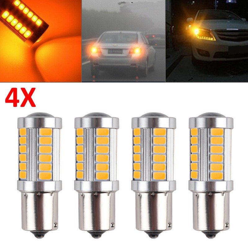 4X 33LED 581 BAU15S PY21W TURN SIGNAL YELLOW REAR INDICATOR 12V BULB | eBay