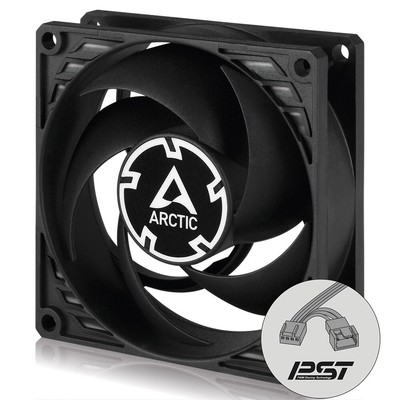ARCTIC P8 PWM PST CO (Black) 80 mm Case Fan Continous Operation Computer PC