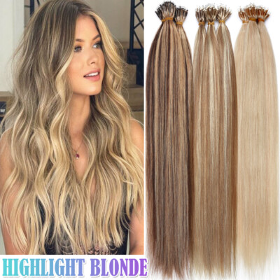 BEST Real Remy Nano Ring Human Hair Extensions Micro Loop Beads Links 150G Thick