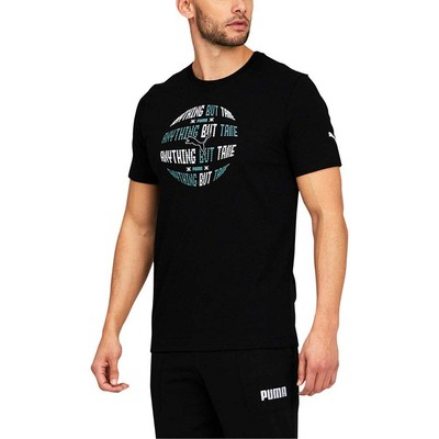 Puma Advanced Circle Graphic Crew Neck Short Sleeve TShirt Mens Black Casual Top