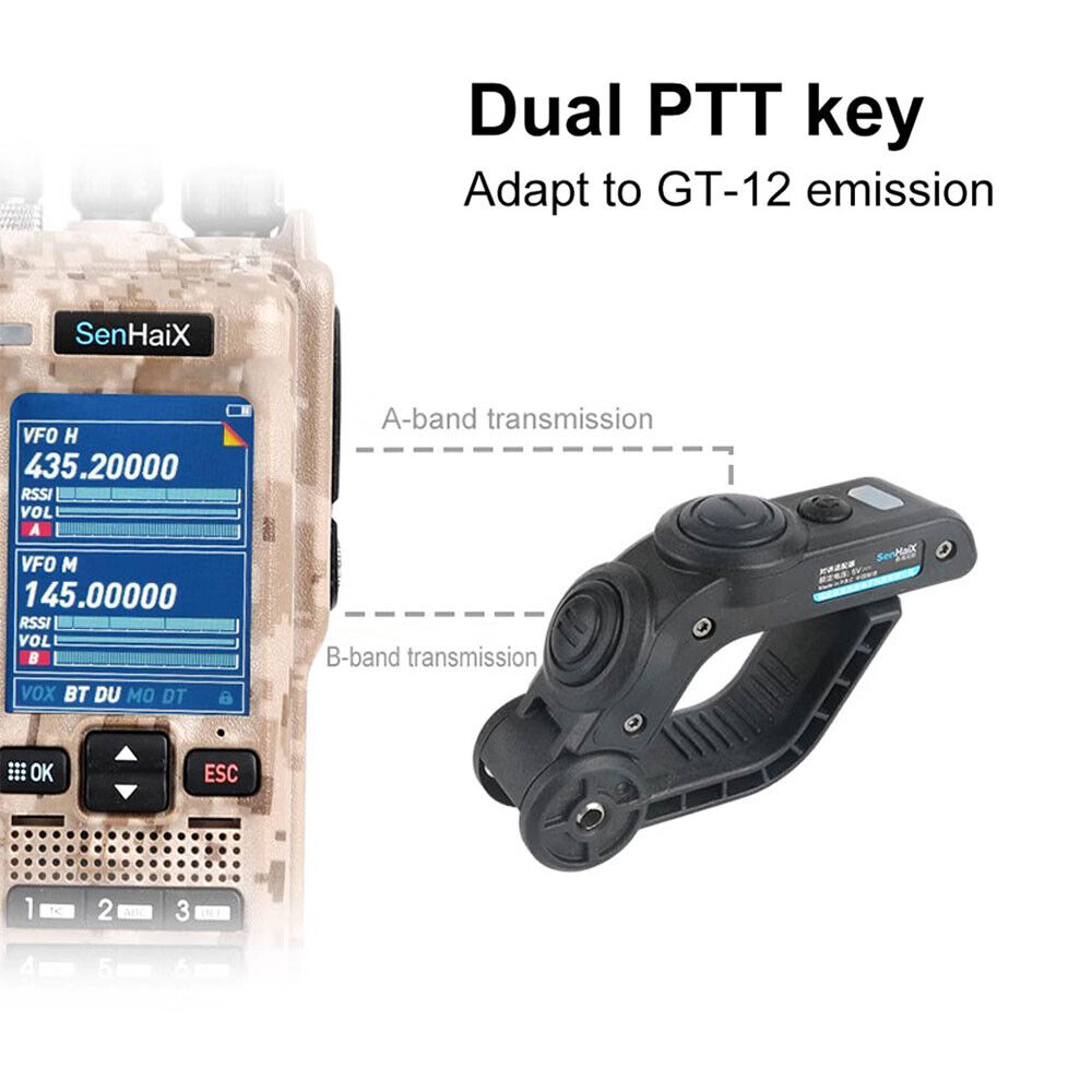 Wireless PTT Adapter BT5.0 for SenHaix GT-12 Walkie Talkie Type-C Charging