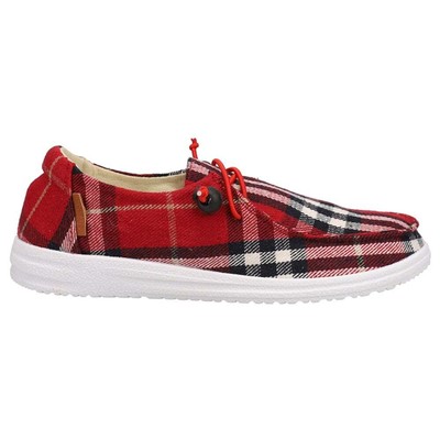 

Corkys Kayak Flannel Slip On Boat Женские красные кроссовки Повседневная обувь 51-0127-RDFN, Красный, Corkys Kayak Flannel Slip On Boat
