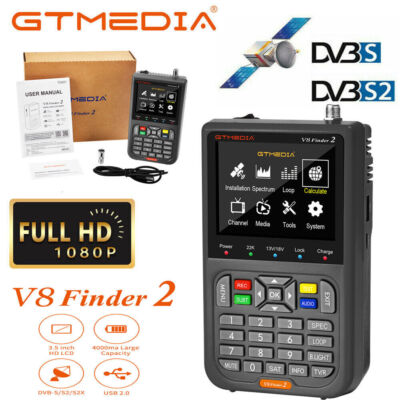 3.5''LCD GTMedia V8 Satfinder DVB-S/S2 FTA Digital Satellite Finder Signal Meter