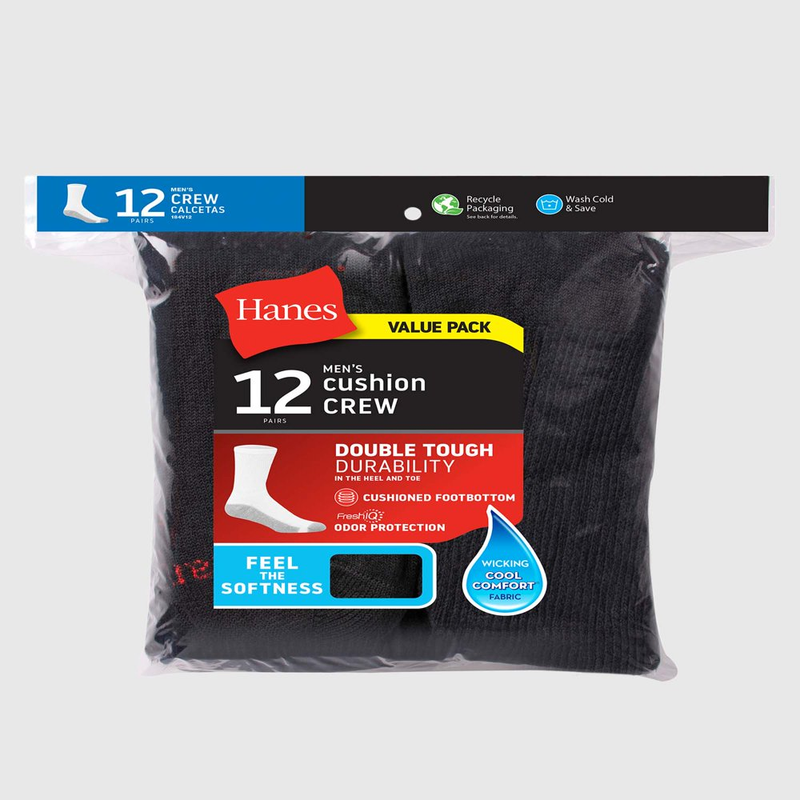 Men'S Max Cushion Crew Socks, 12-Pack