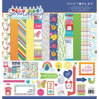 Photoplay Collection Pack 12'' x 12'' - 12 Sheets + Stickers - Serendipity