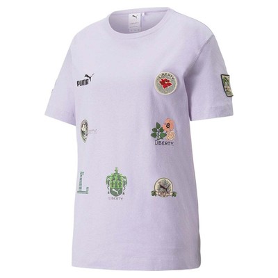 

Футболка с короткими рукавами Puma Liberty X Badge, женские повседневные топы размера  5, Фиолетовый