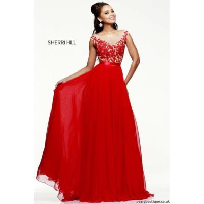 Sherri Hill Cap Sleeve Lace &Chiffon Gown-Size 10 (LK# 114 A)