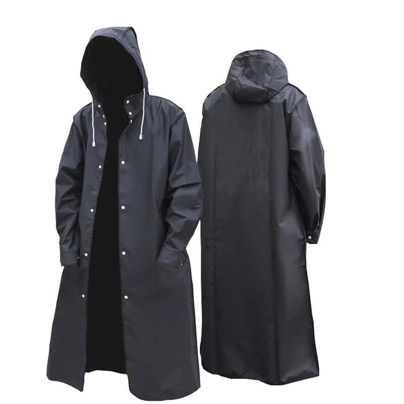 Fashion Adult Waterproof Long Raincoat Women Men Rain coat Hooded  For Outdoor