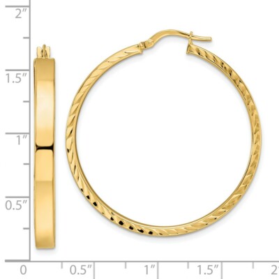 Pre-owned Superdealsforeverything Real 14kt Yellow Gold Polished Hoop Earrings