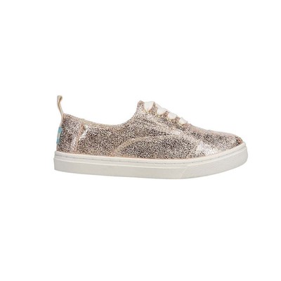 

Золотые кроссовки TOMS Cordones Cupsole с металлизированной графикой и шнуровкой для маленьких девочек, повседневные, Золотой, TOMS Cordones Cupsole Metallic Graphic Lace Up Toddler