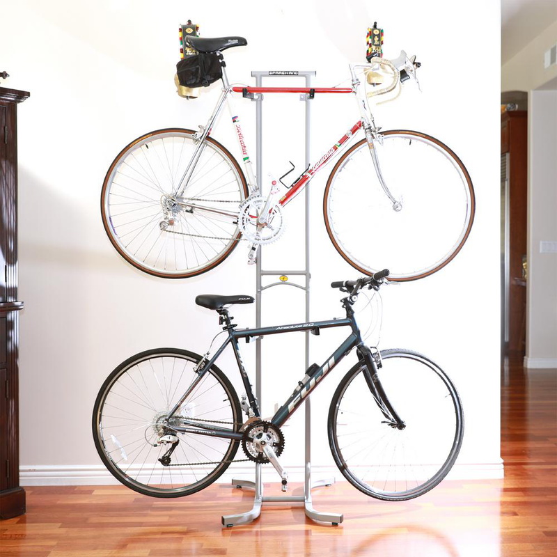 Freestanding Dual Bike Rack Bicycle Storage Stand High Grade Industrial Steel