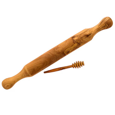 Frenchhome Olive Wood Rolling Pin and Honey Dripper