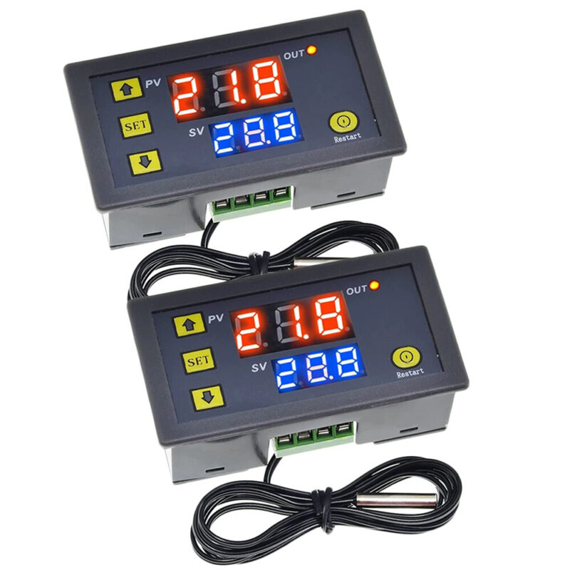 2PCS Digital Temperature Controller -55℃~110℃ Thermostat 1-Way Relay 20A DC/AC