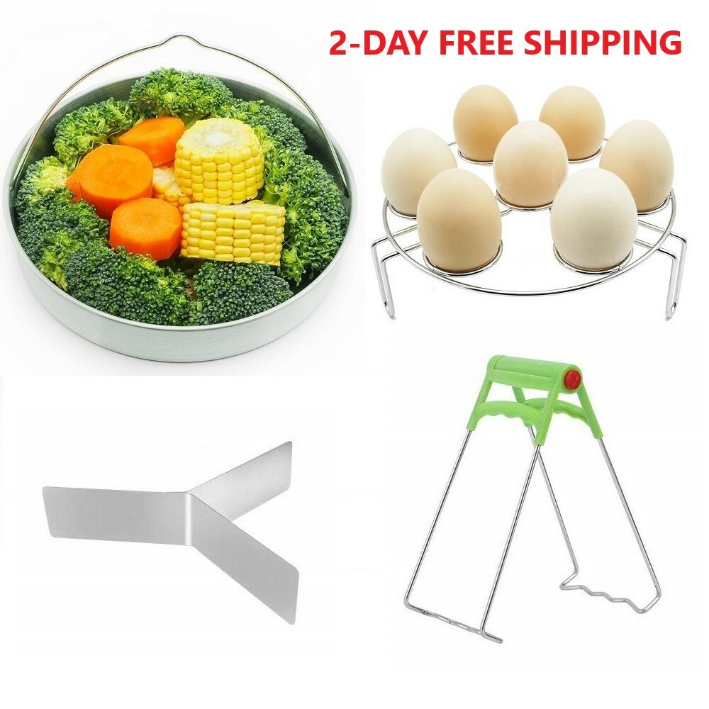 Egg Steamer Rack, Steamer Basket, Divider, Dish Clip for 5, 6, 8 Qt Instant Pot