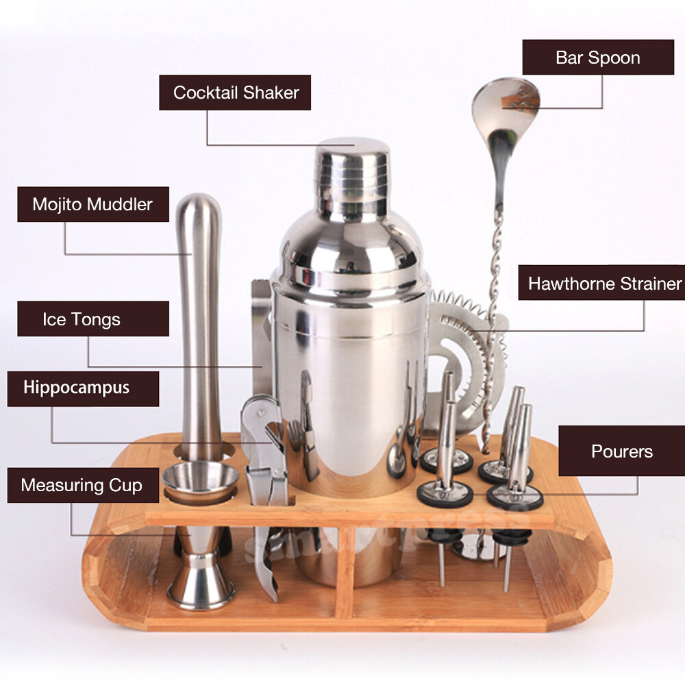 12Pcs Cocktail Shaker Set Mixer Martini Spirits Maker Bar Strainer Bartender Kit eBay