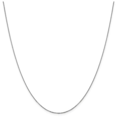 Pre-owned Superdealsforeverything Real 14kt White Gold 1.1mm Flat Cable Chain; 20 Inch; Lobster Clasp