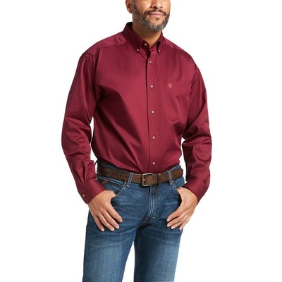 

Рубашка мужская красная повседневная Ariat Solid Twill с длинным рукавом на пуговицах 10012635ARIAT, Красный, Ariat Solid Twill Long Sleeve Button Up Shirt