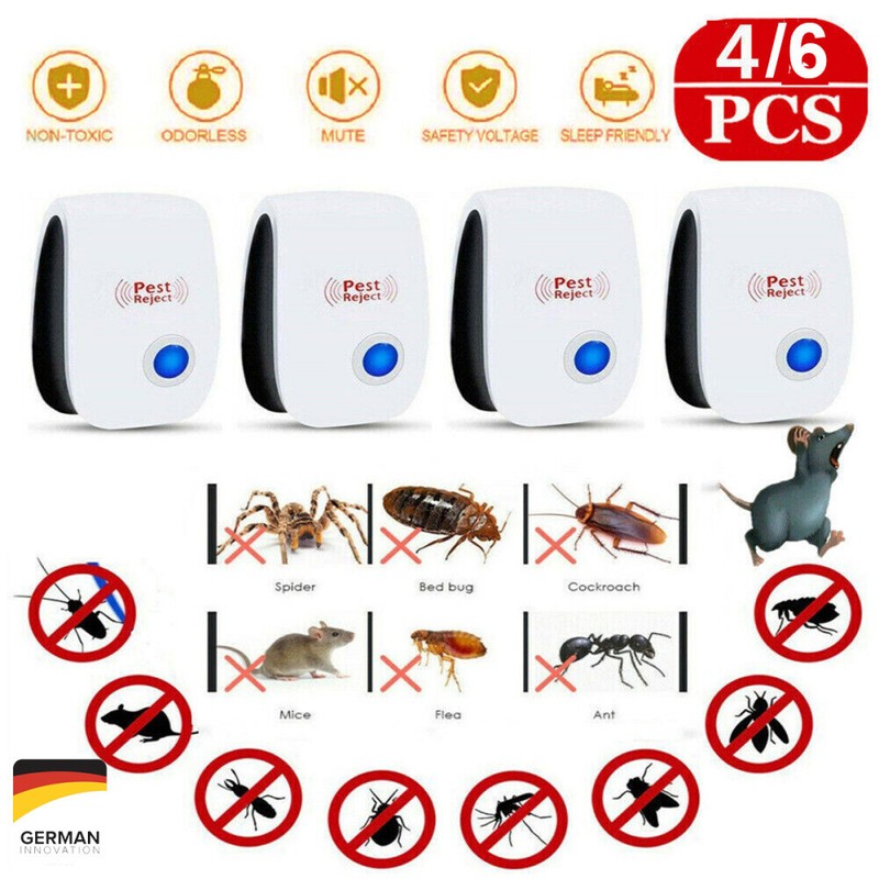 6x Ultraschall Vertreiber 280qm Gegen Ratten MÃ¤Use Spinnen Insekten Haus Killer