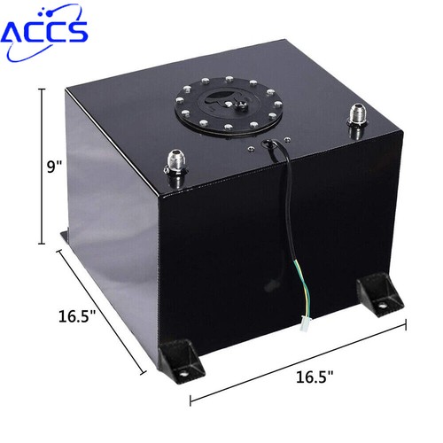 10 Gallon Aluminum Fuel Cell Gas Tank+Cap+Level Sender+Nylon Fuel Line Kit NEW