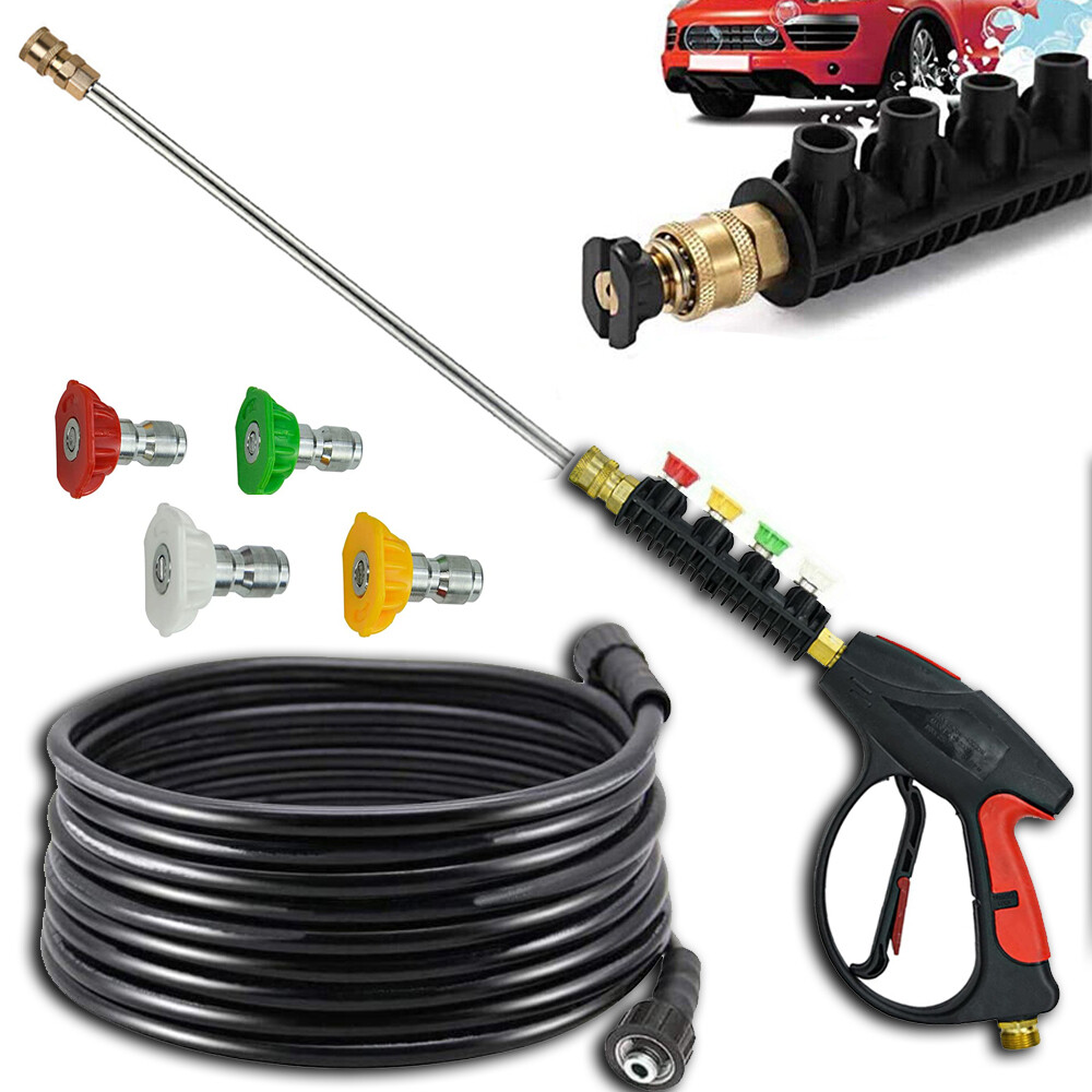 High Pressure 4000PSI Car Power Washer Gun Spray Wand Lance Nozzle and Hose Kit