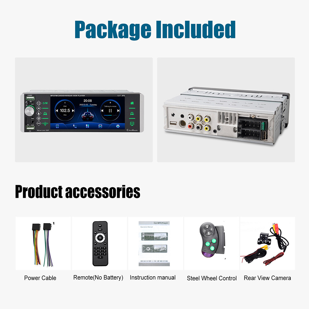 ESSGOO Car Radio Stereo with Backup Camera Bluetooth Apple/Android Carplay 4 USB