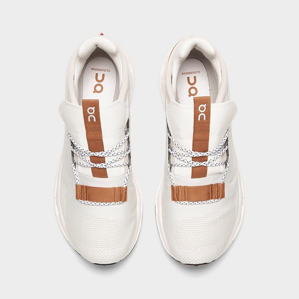 Pre-owned On Cloudnova Running Shoes White/pecan 2699173 101 Men Size 7.5-14