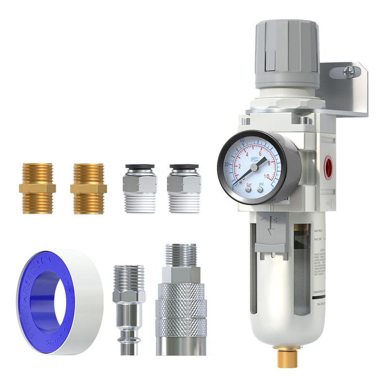 Air Filter Regulator Combo 3/8" NPT AW3000-03 0-145 PSI Semi-Auto Drain Brass