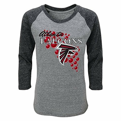 Футболка реглан с длинными рукавами из перламутра для девочек НФЛ Atlanta Falcons