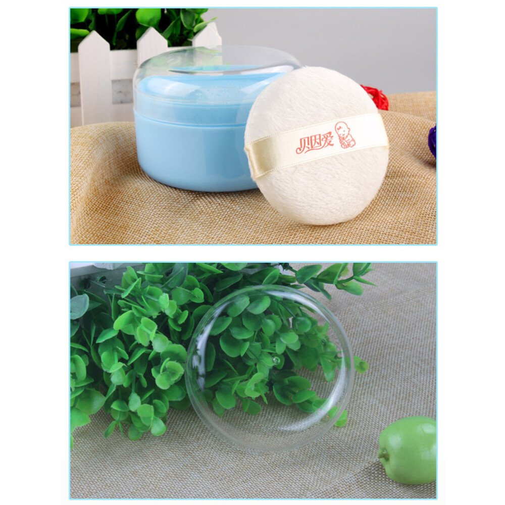 Talcum Powder Puff Box Empty Body Powder Container with Powder Puffs