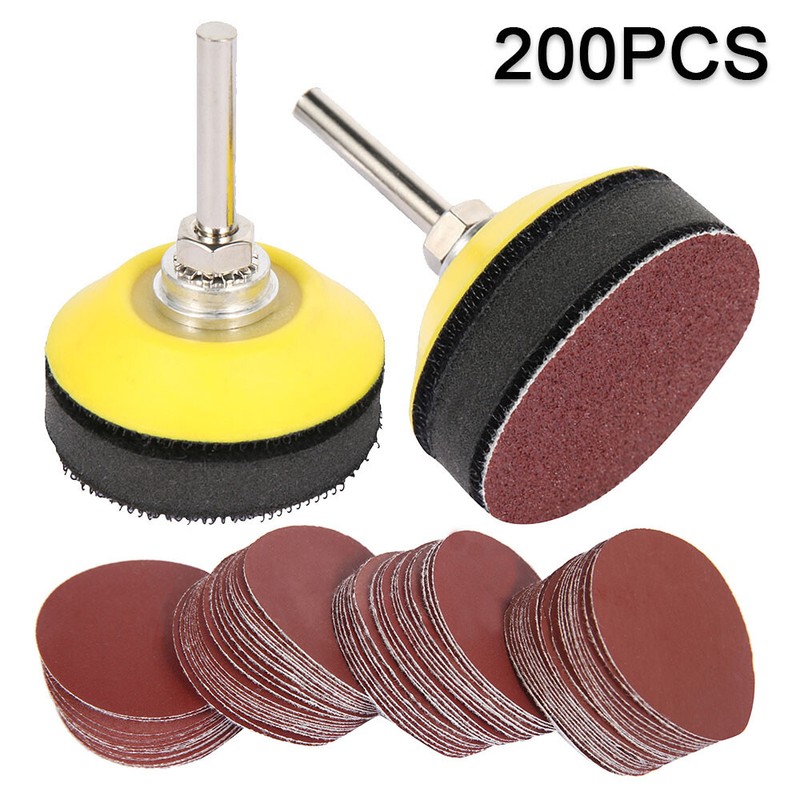 200X 2" Sanding Discs Pads For Drill Grinder Rotary Tools + 2 Backing Pads