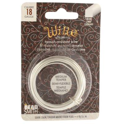 Wire Elements SQUARE Silver Plated Wire by Beadsmith (18 & 21 Gauge)