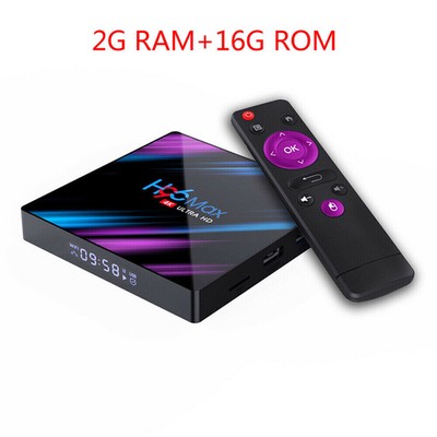 H96 Max Android 9.0 TV Box 4K UHD Quad Core Dual WiFi BT Media Player 64GB