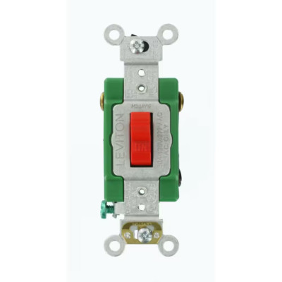 30 Amp Industrial Grade Heavy Duty Double-Pole Toggle Switch, Red